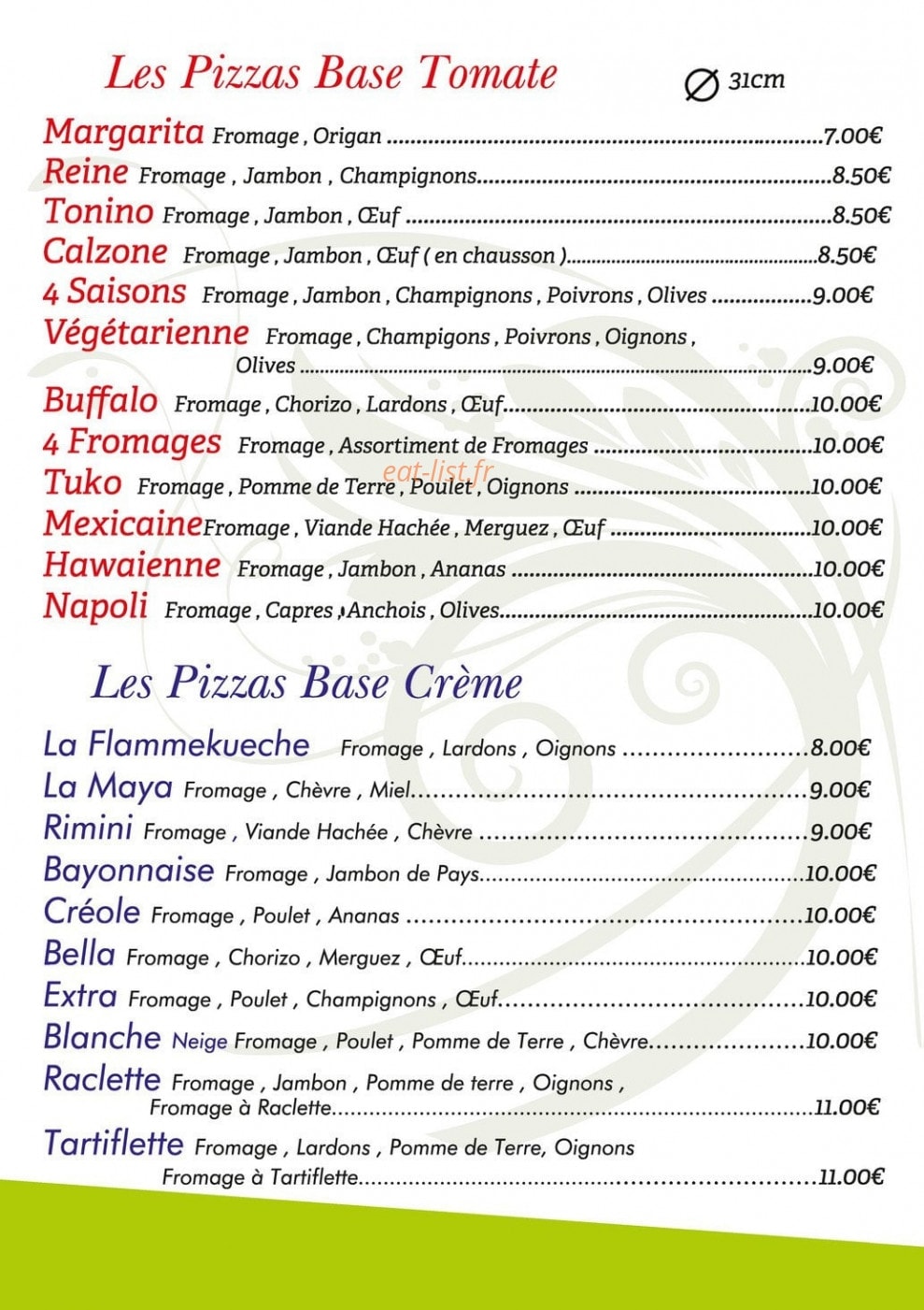 Lady Pizza — carte page 2