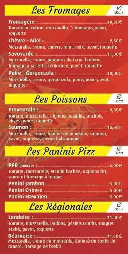LAit Pizz’ De Manu — carte page 3