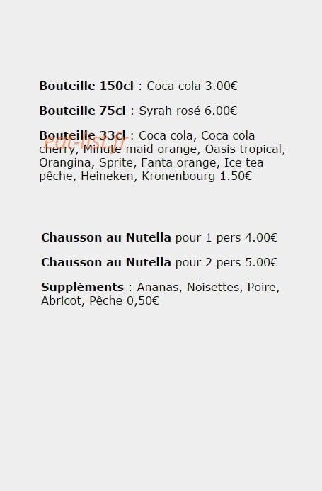 Lala Pizza — carte page 3