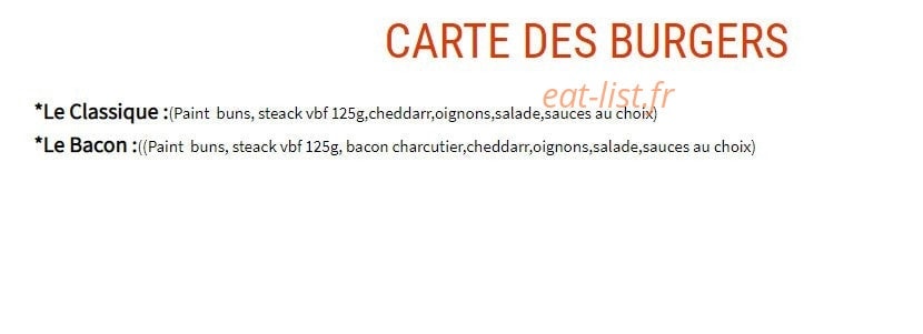 Las Vegas burgers — carte page 1