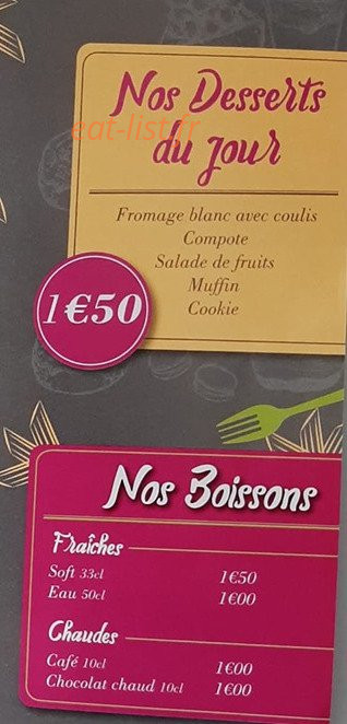 Le Bar à Pâtes — carte page 4