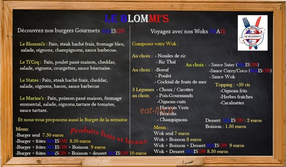 Le Blommi's — carte page 1