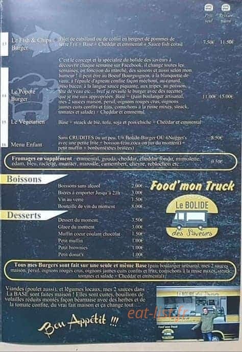 le Bolide des Saveurs — carte page 3