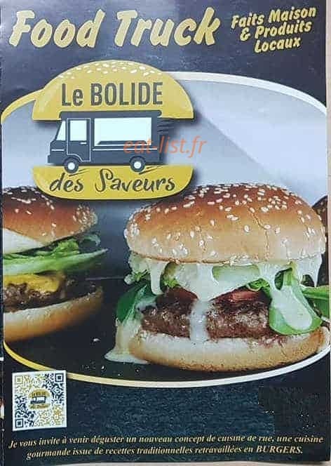 le Bolide des Saveurs — carte page 1