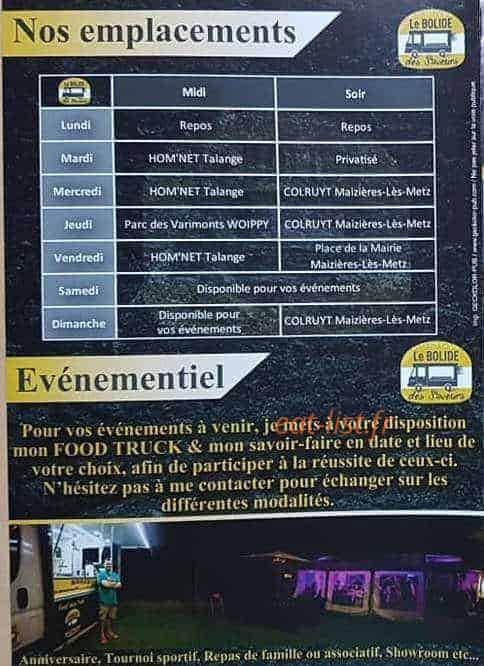 le Bolide des Saveurs — carte page 4