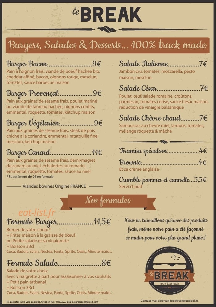 Le Break — carte page 1