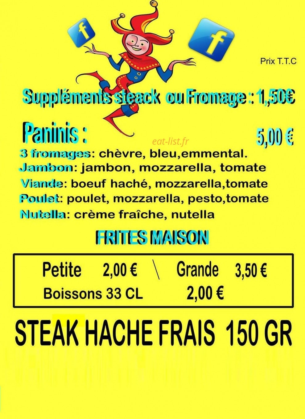 Le burger fou — carte page 3