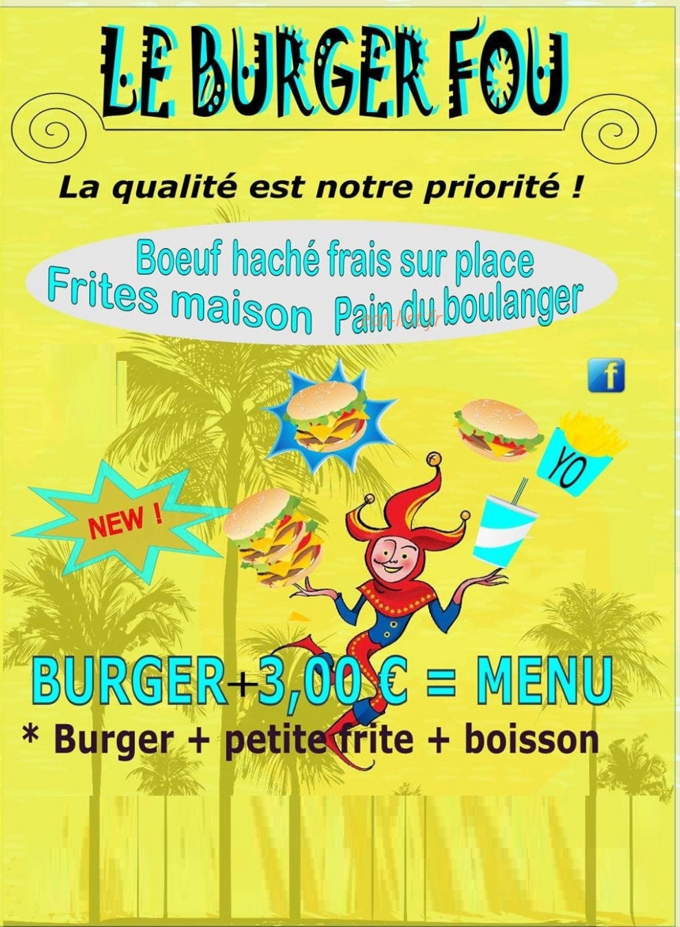 Le burger fou — carte page 1