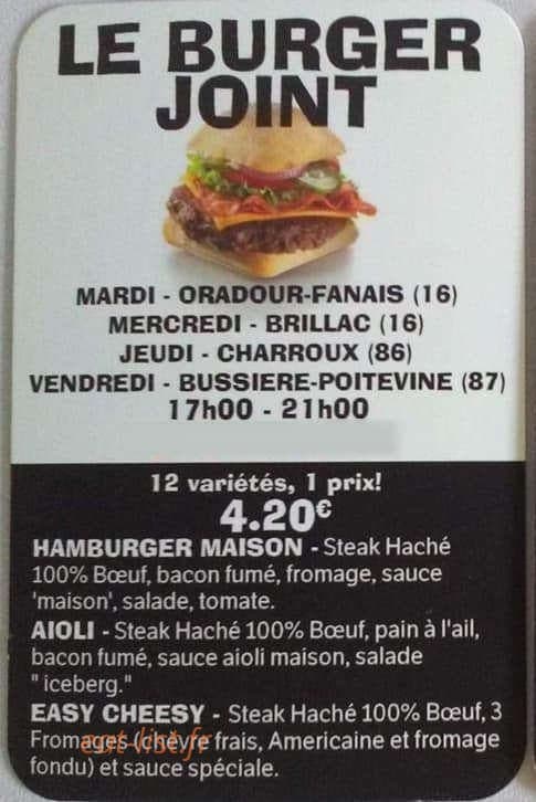 Le Burger Joint — carte page 1