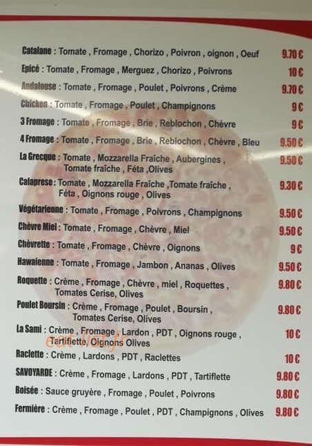 Le Camion à Pizza — carte page 2