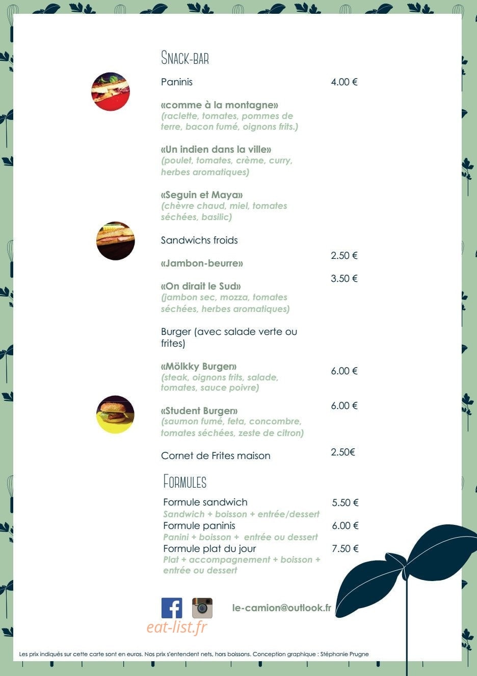 Le Camion d'à Côté — carte page 2