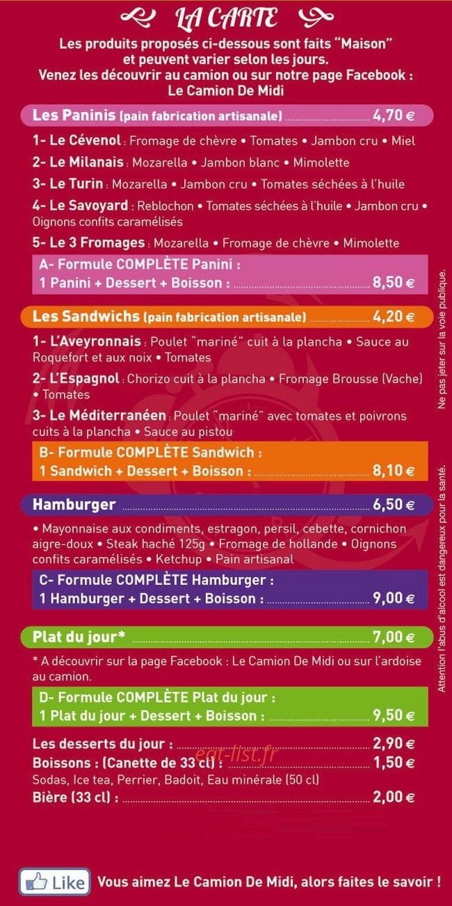 Le Camion de Midi — carte page 1
