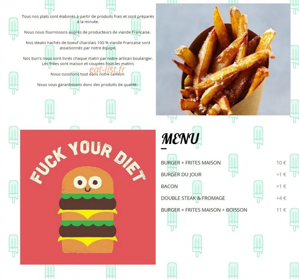 Le Camion Gourmand — carte page 1