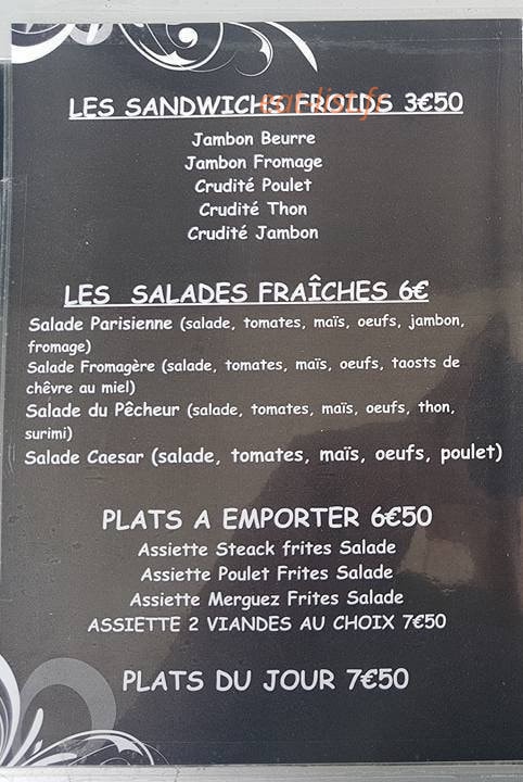 Le Camion Gourmand — carte page 1
