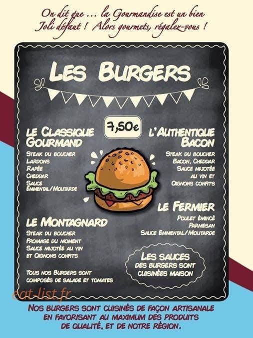 Le Camion Gourmand — carte page 1