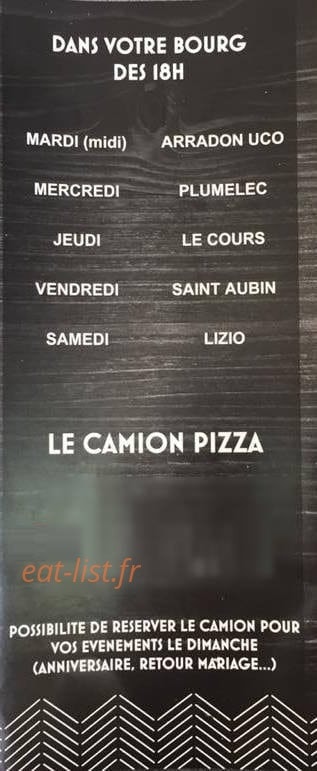 Le Camion Pizza — carte page 6