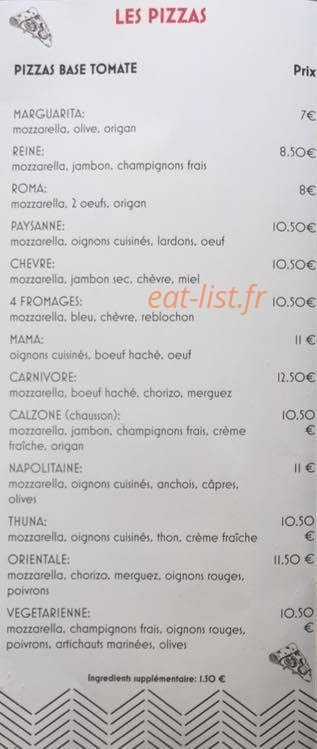Le Camion Pizza — carte page 2