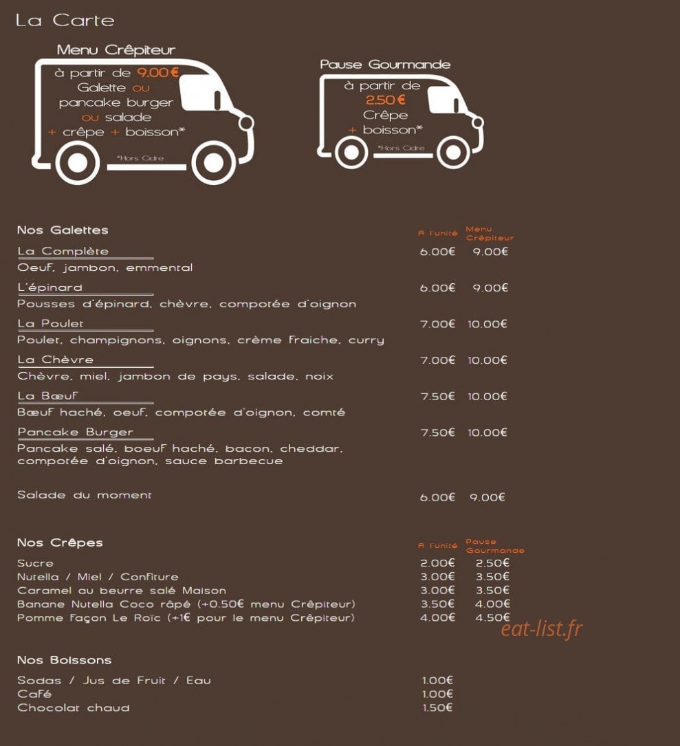 Le Camion qui Crêpite — carte page 1