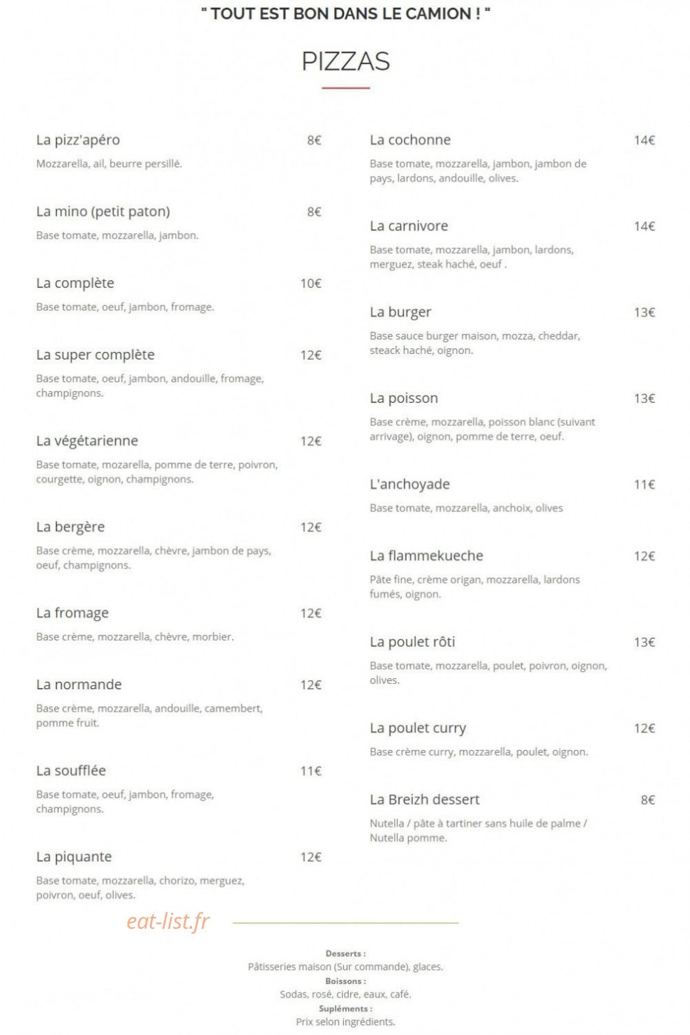 Le camion — carte page 1