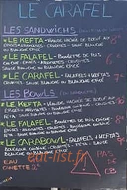 Le Carafel — carte page 1
