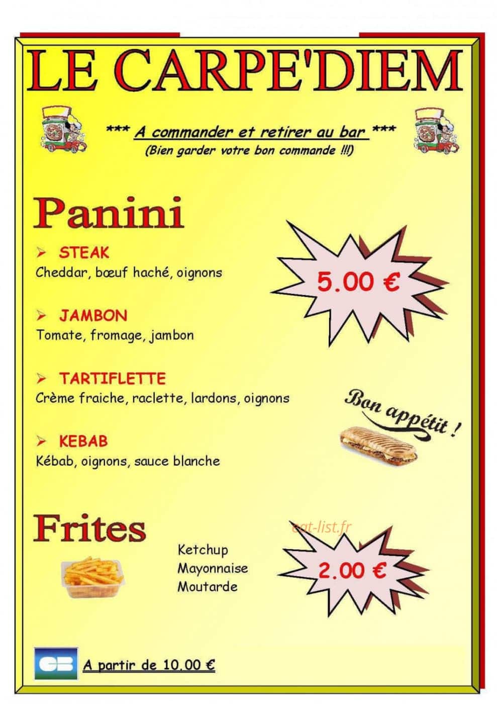 Le Carpe Diem — carte page 1