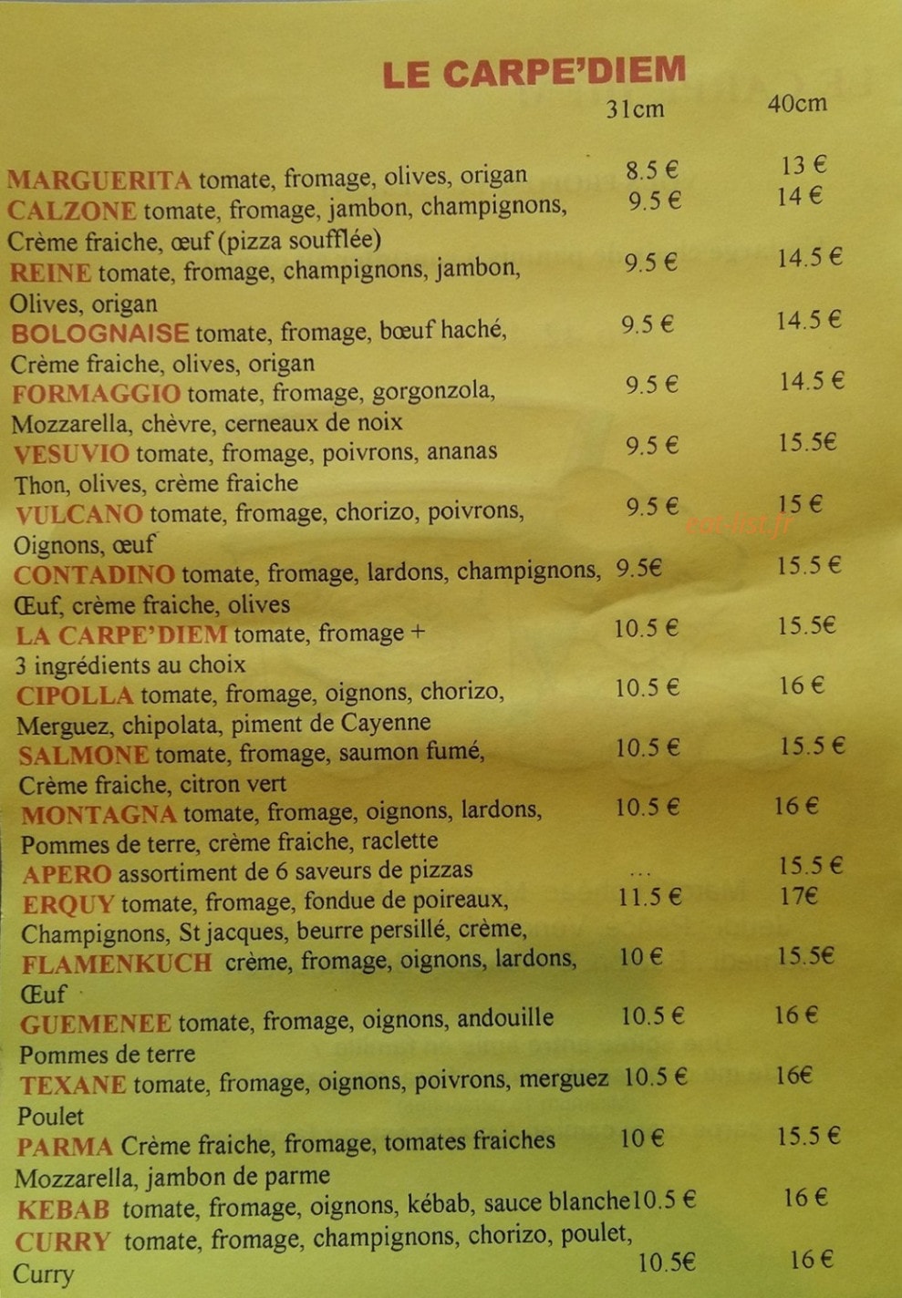 Le Carpe Diem — carte page 2