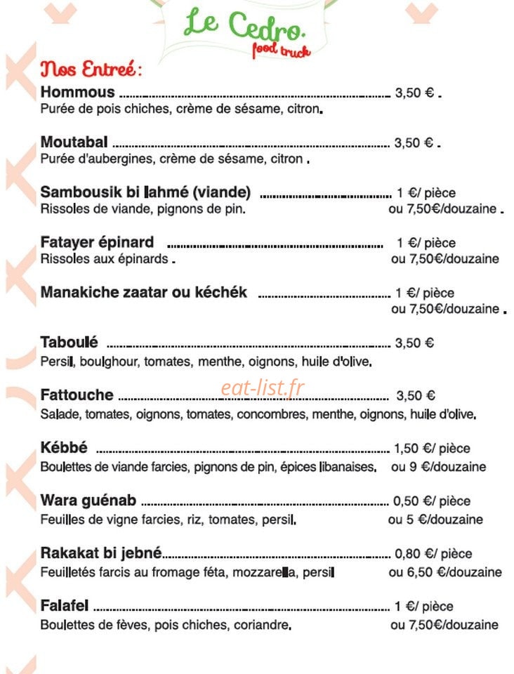 Le Cedro — carte page 1
