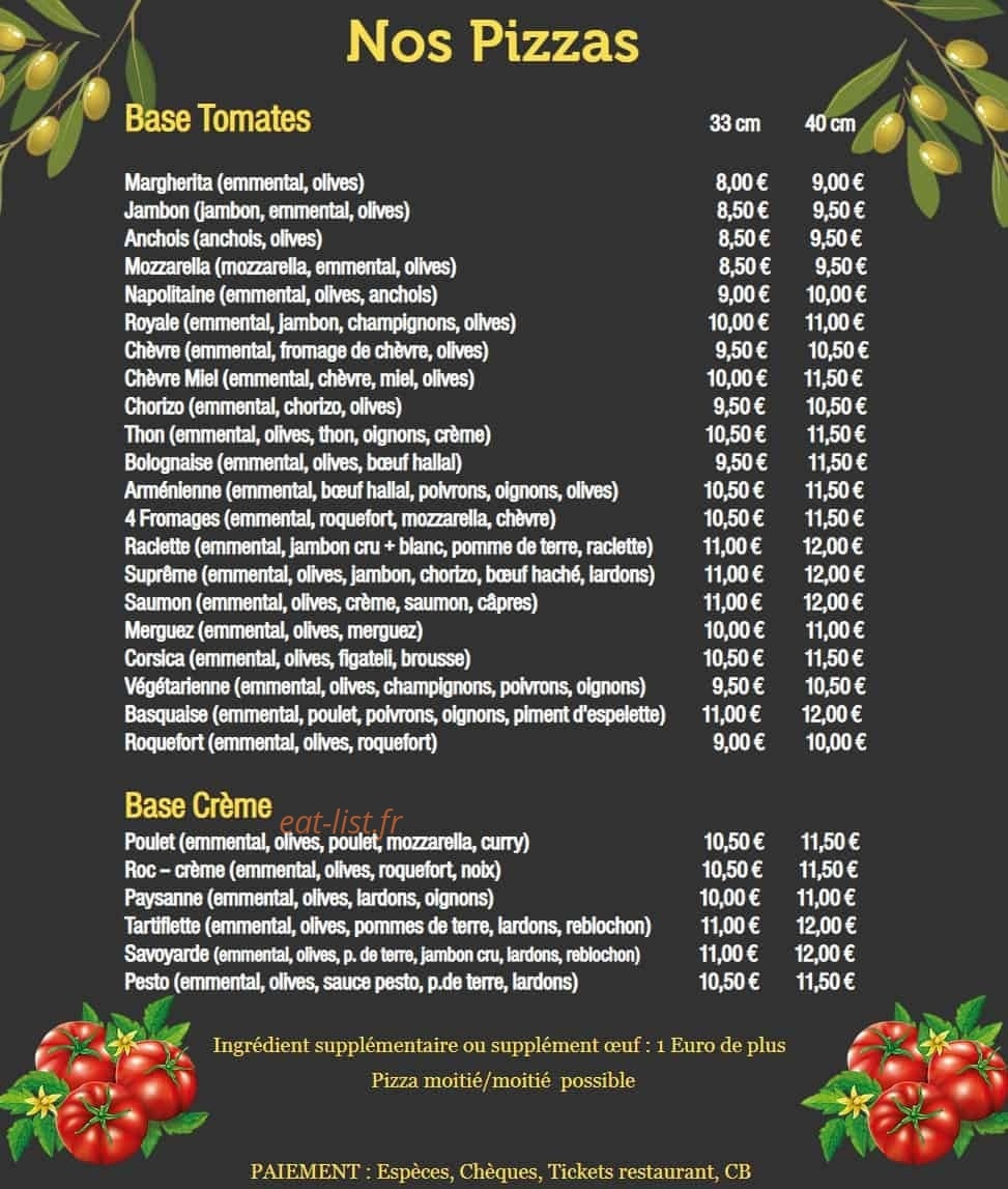 Le Chalet Alpin — carte page 1