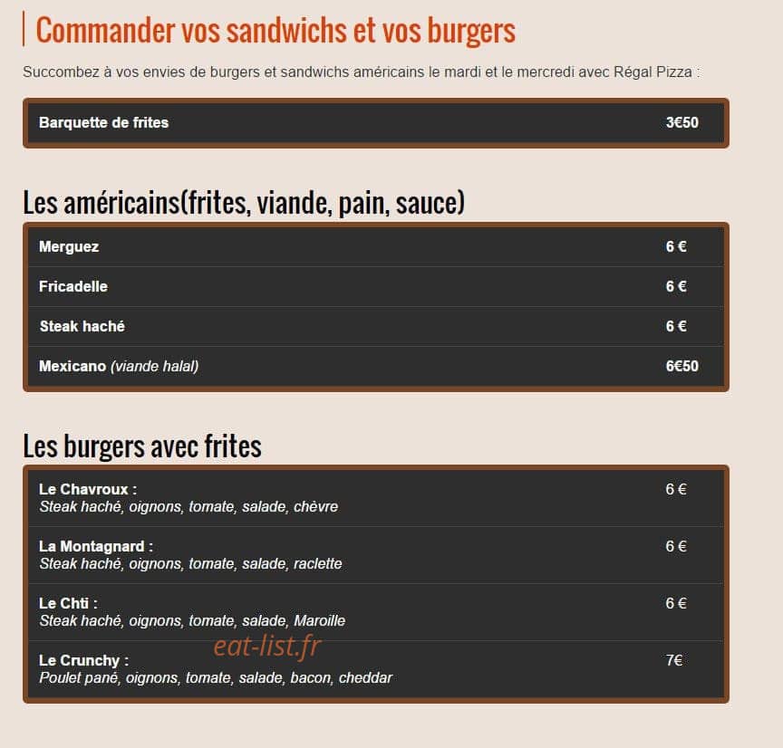 Le comptoir du burger par regal pizza — carte page 2