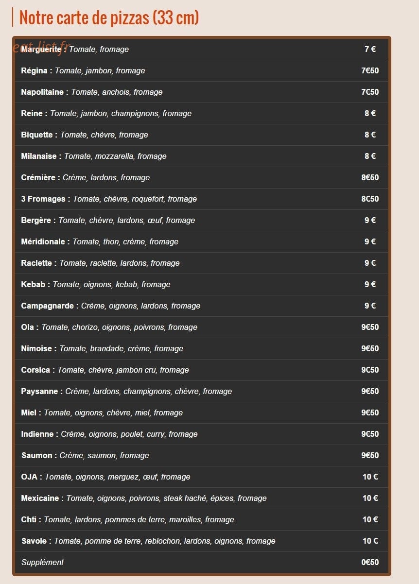 Le comptoir du burger par regal pizza — carte page 1