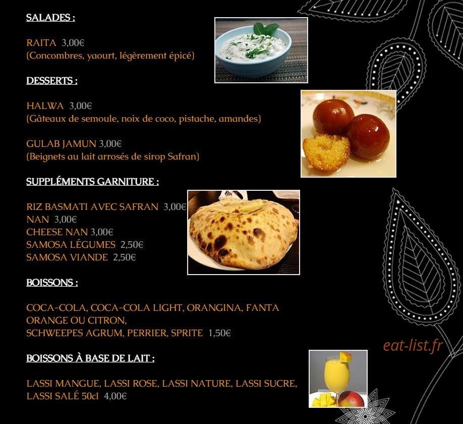 Le Comptoir Indien — carte page 2