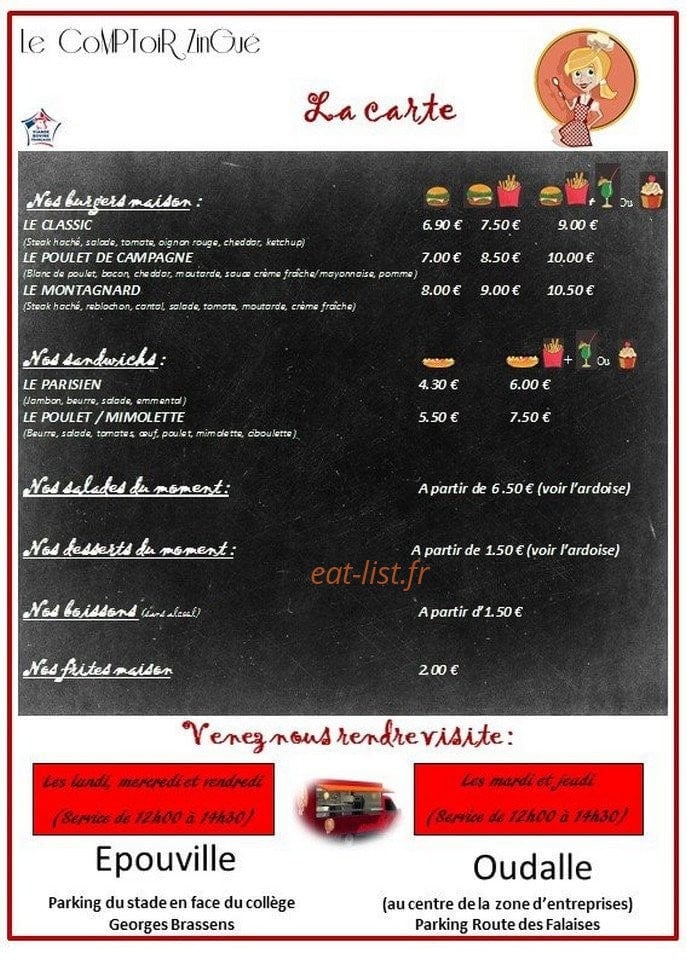 Le Comptoir Zingué — carte page 2