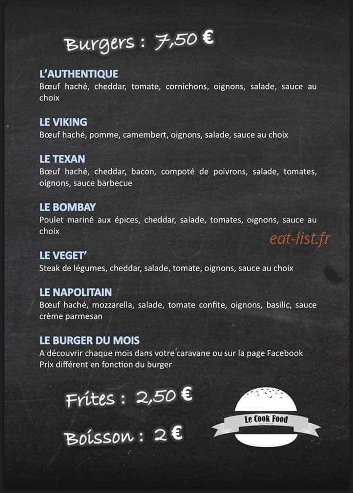 Le Cook Food — carte page 2