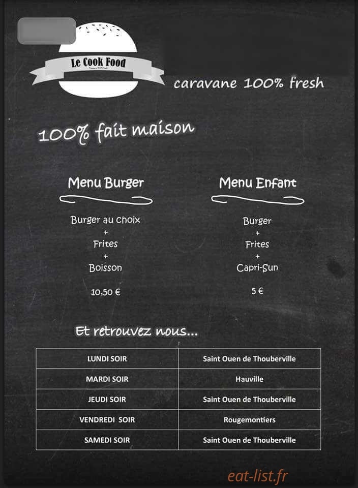Le Cook Food — carte page 1