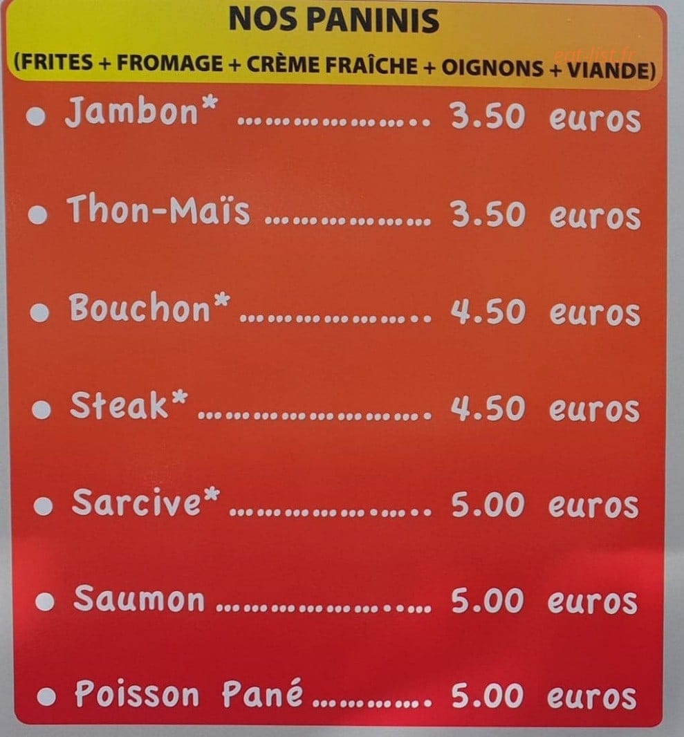 Le Coup D'Food — carte page 4