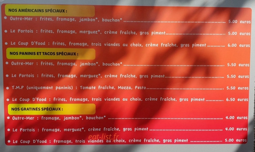 Le Coup D'Food — carte page 2