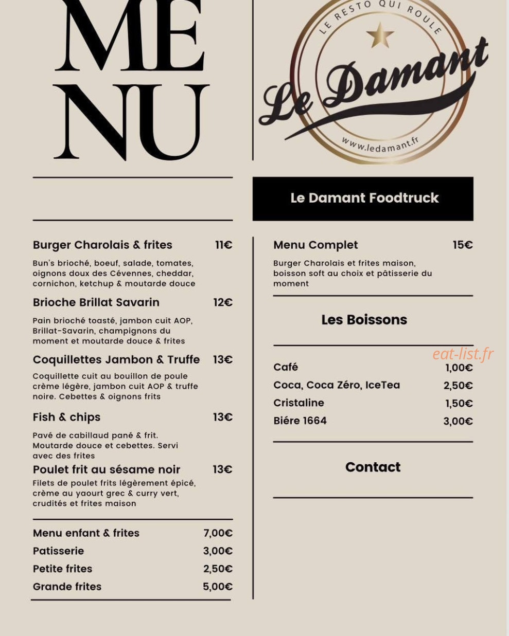 Le Damant' — carte page 1