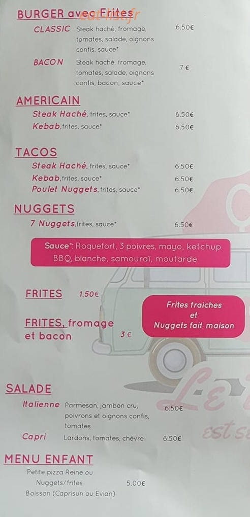 Le Diner — carte page 1