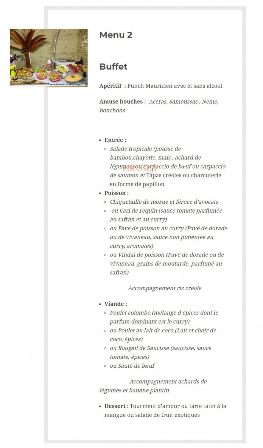 Le Dodo Traiteur — carte page 4