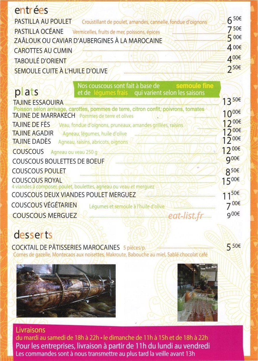 Le Festin Traiteur — carte page 2