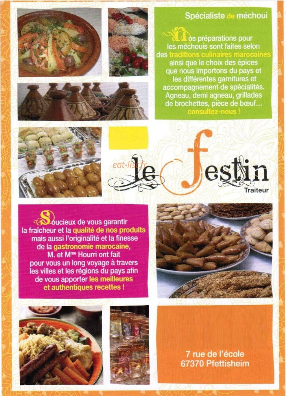 Le Festin Traiteur — carte page 1