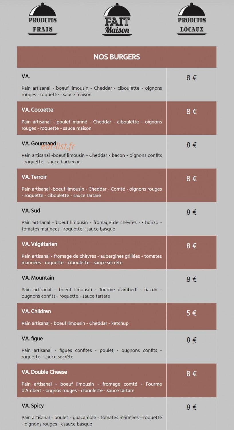 Le Food Truck by VA. — carte page 1