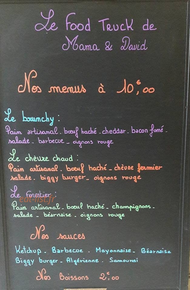 Le food-truck Royal — carte page 1