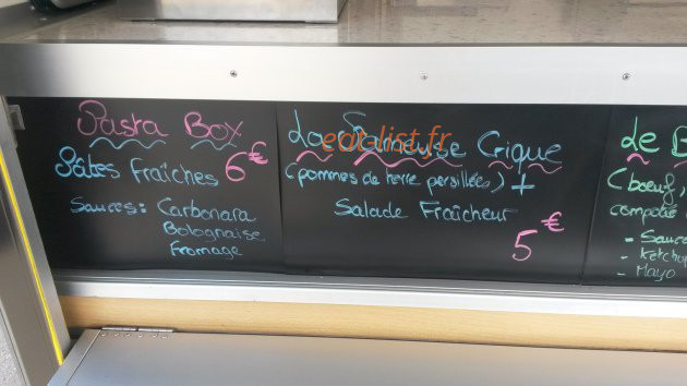 Le food truck — carte page 1