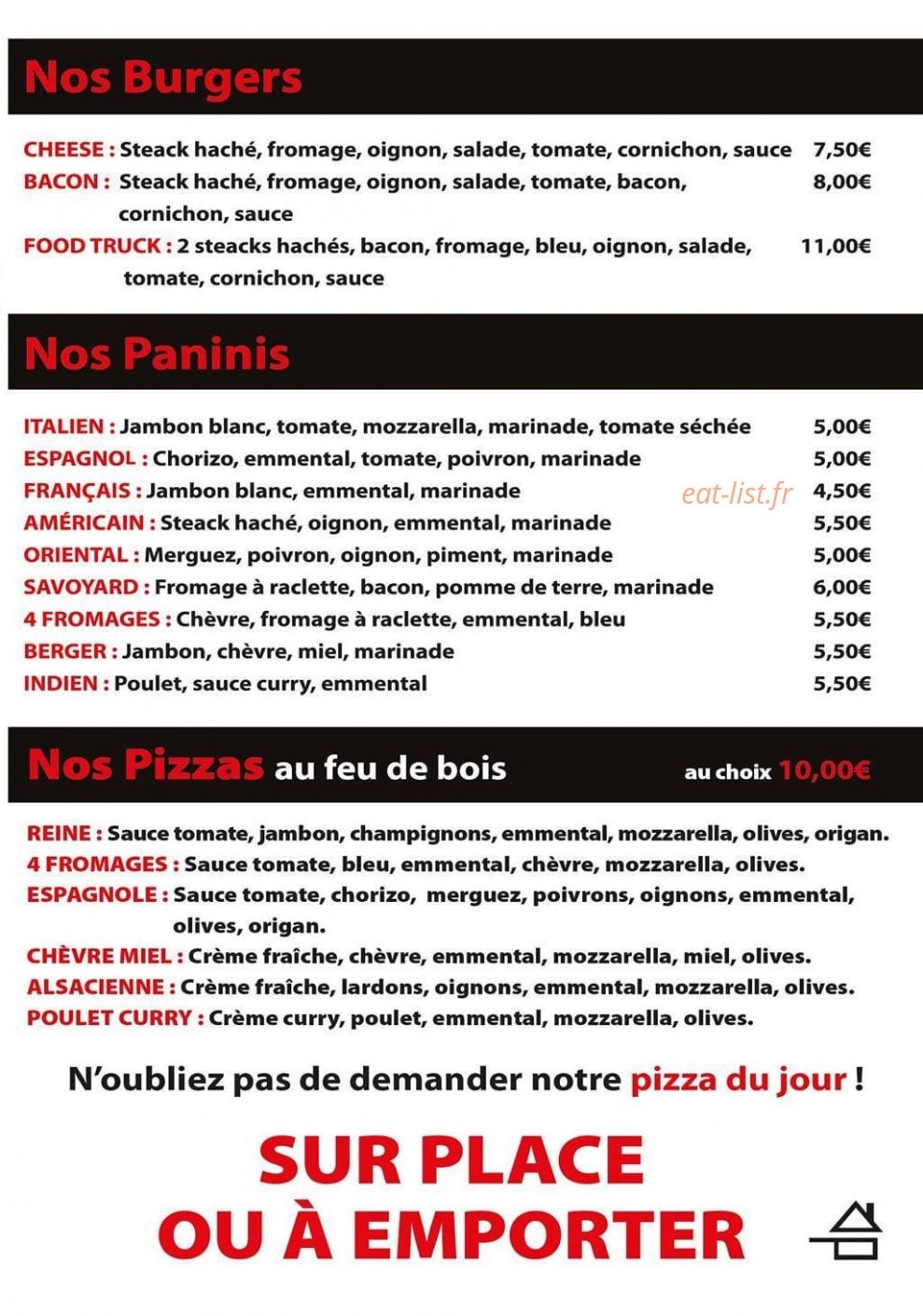Le food truck — carte page 3