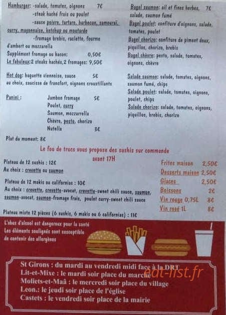 Le fou de trucs — carte page 2