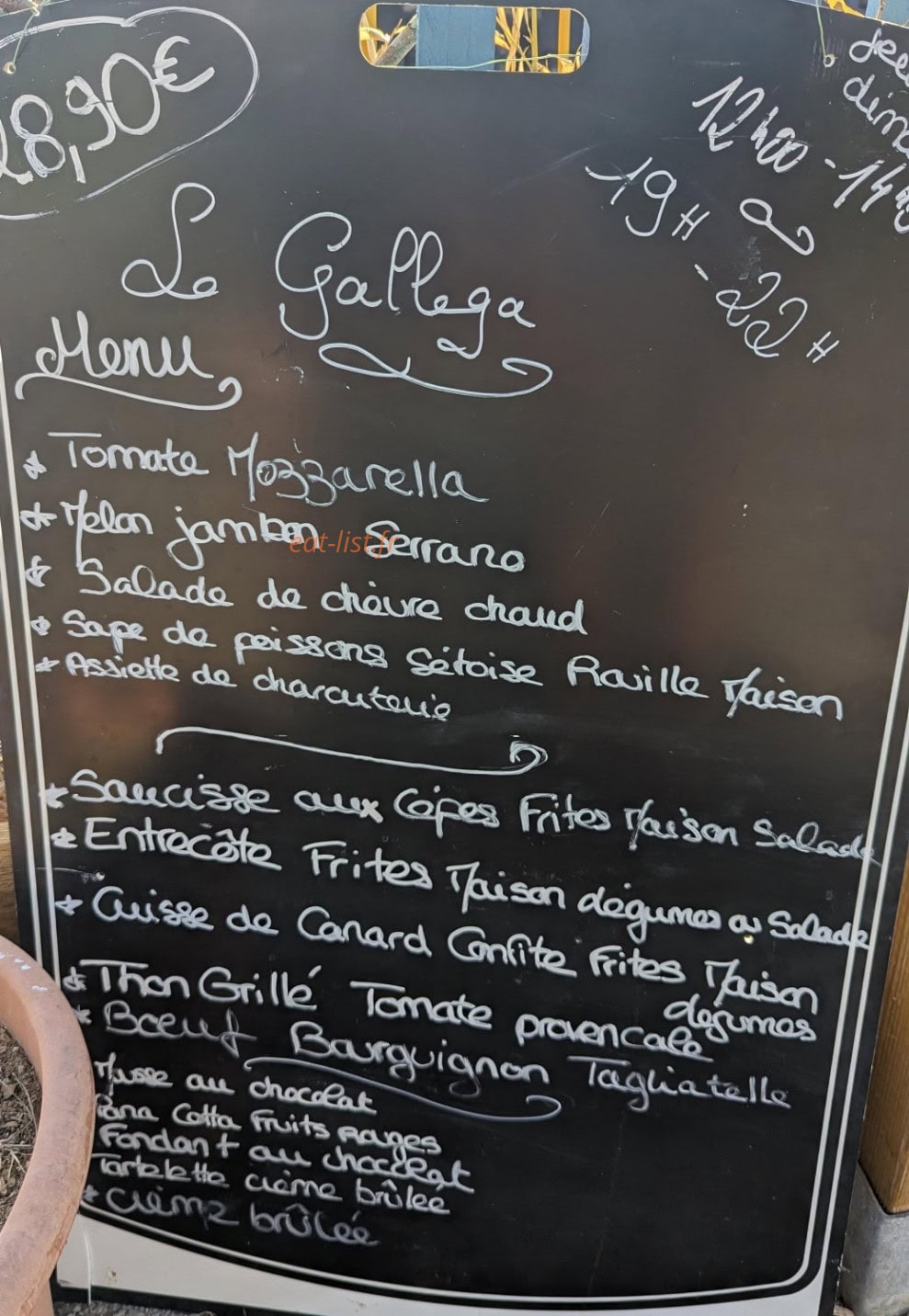 Le Gallega Brasero — carte page 1
