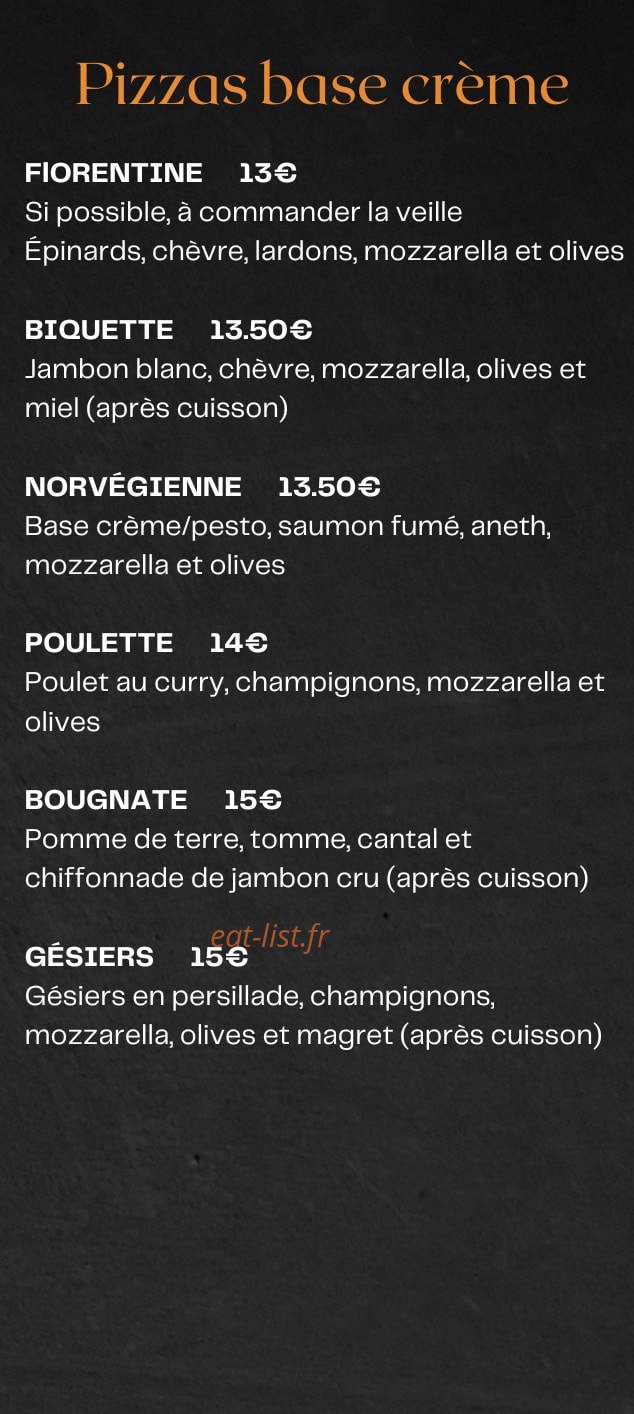 Le Gou Eix Pizza — carte page 2
