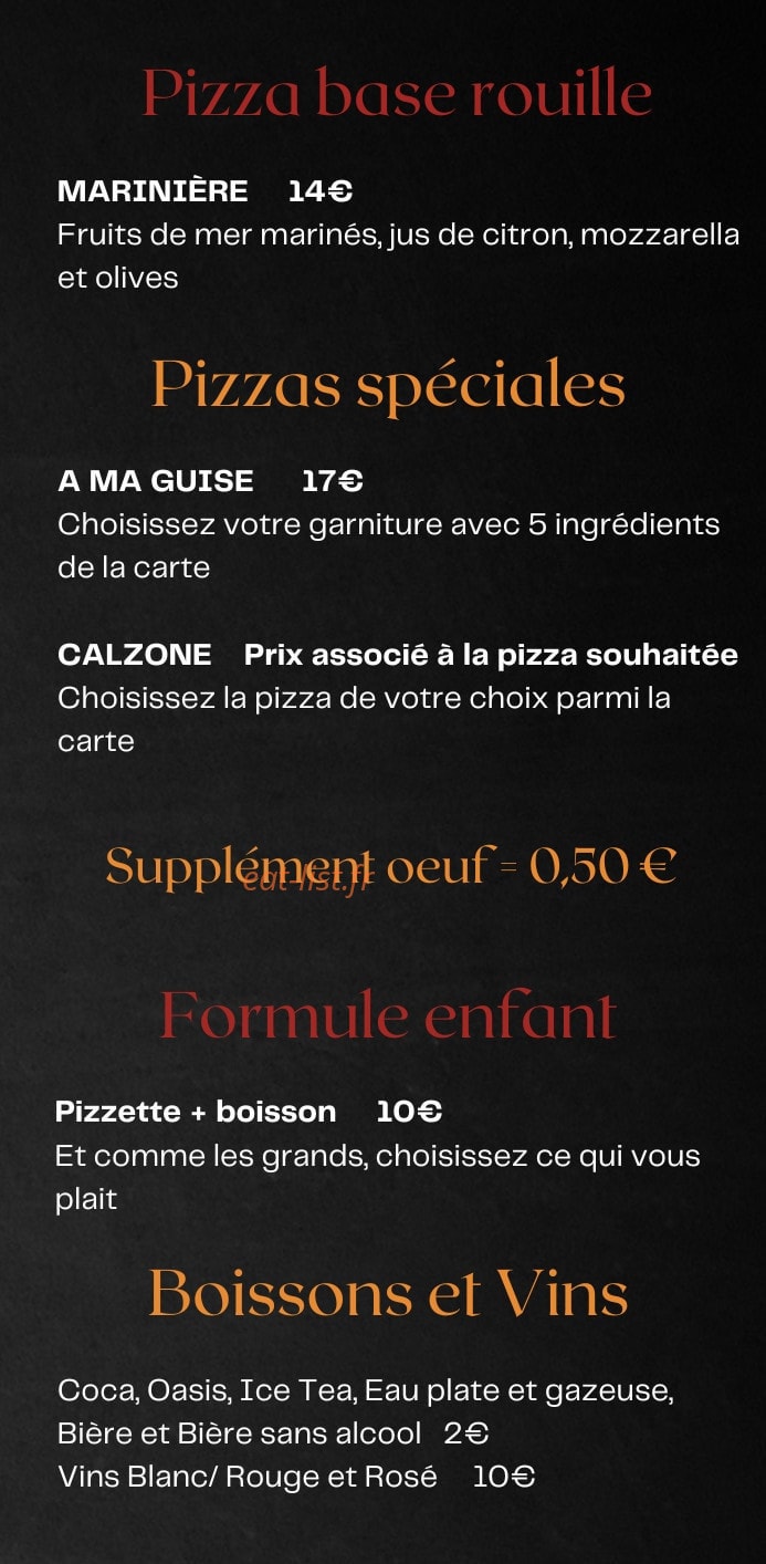 Le Gou Eix Pizza — carte page 3