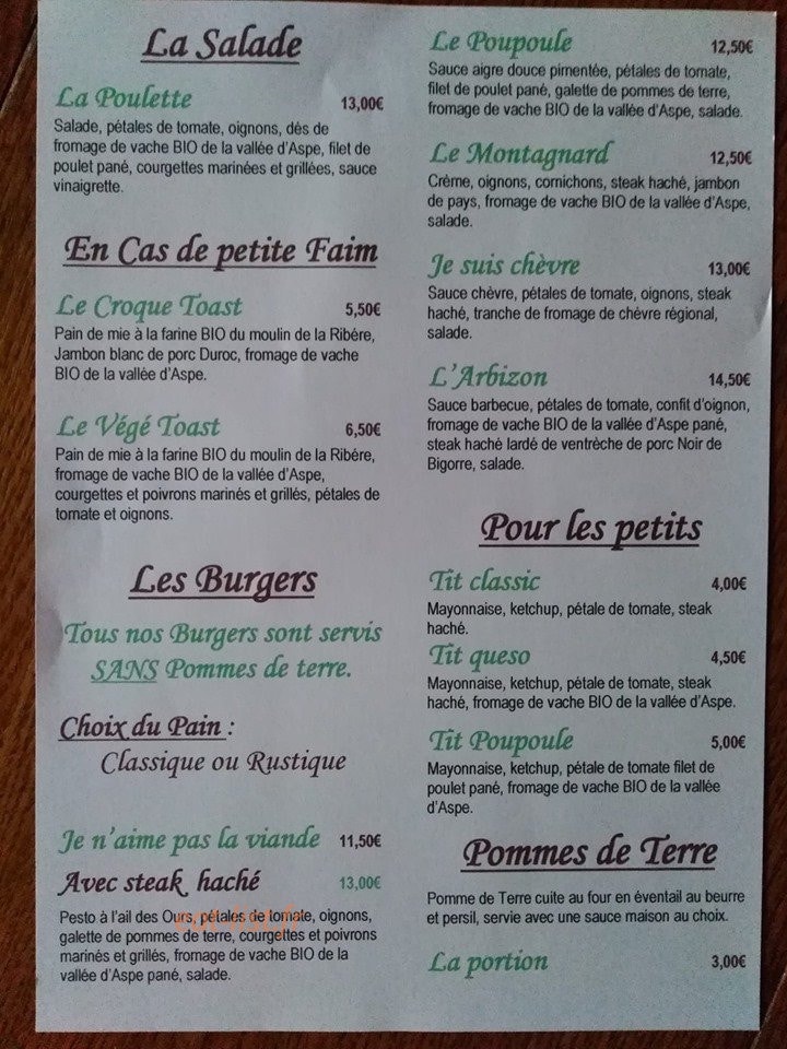 Le Gourmet Roulant — carte page 1